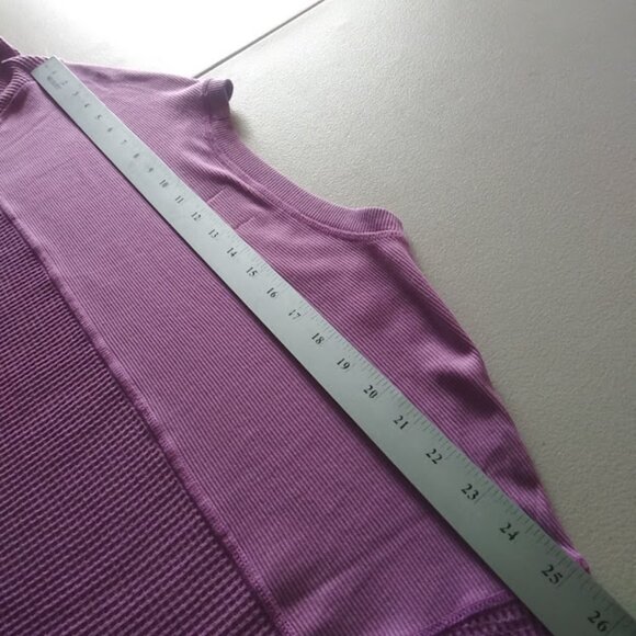 Terra & Sky women's size 1X violet waffle knit sweater - Picture 10 of 15